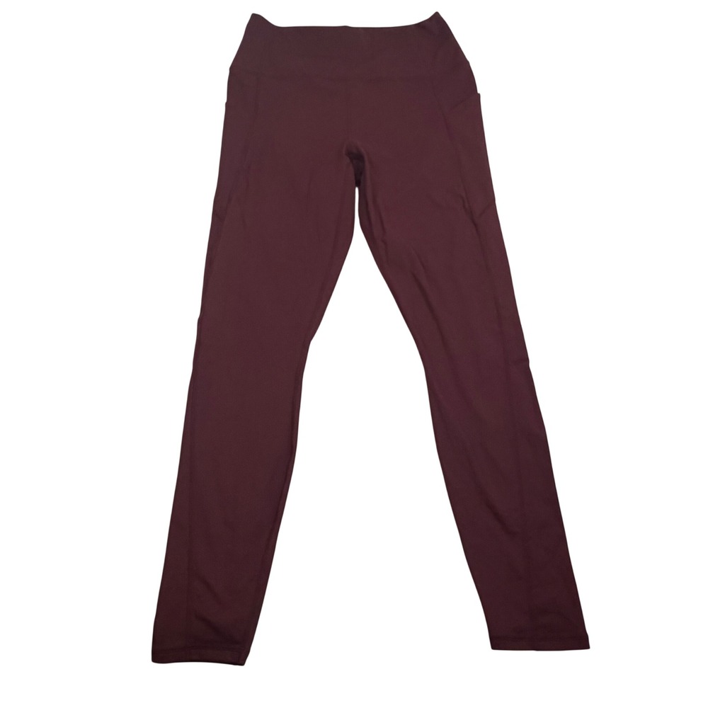 Fabletics Burgundy High Waisted Pocket Leggings Womens Large